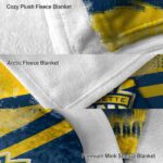 personalized marquette golden eagles grunge streaks blue blanket premium grade
