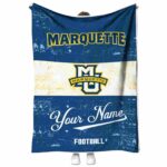 personalized marquette golden eagles grunge texture blue white blanket best selling