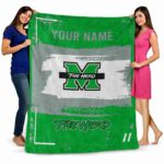 personalized marshall thundering herd paint strokes green white blanket fashion forward