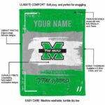 personalized marshall thundering herd paint strokes green white blanket new arrival