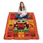 personalized maryland terrapins baby yoda red blanket best selling