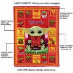 personalized maryland terrapins baby yoda red blanket best selling