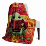 personalized maryland terrapins baby yoda red blanket best selling