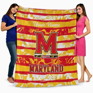 personalized maryland terrapins floral stripes red white blanket fashion forward