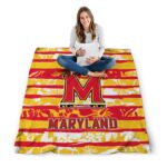 personalized maryland terrapins floral stripes red white blanket high quality