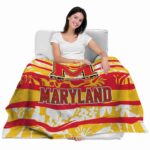personalized maryland terrapins floral stripes red white blanket latest model