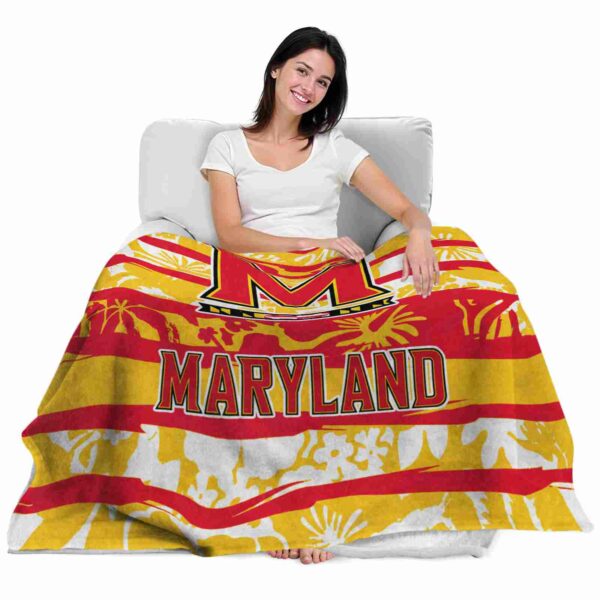 personalized maryland terrapins floral stripes red white blanket latest model
