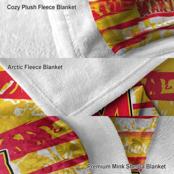 personalized maryland terrapins floral stripes red white blanket premium grade