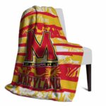 personalized maryland terrapins floral stripes red white blanket top rated
