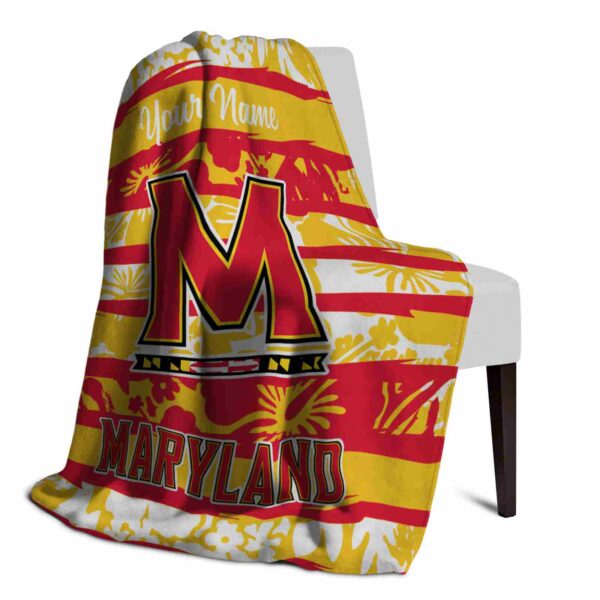 personalized maryland terrapins floral stripes red white blanket top rated