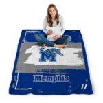 personalized memphis tigers paint strokes blue white blanket best selling