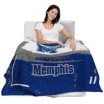 personalized memphis tigers paint strokes blue white blanket best selling
