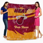 personalized miami heat grunge streaks red blanket fashion forward