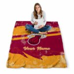 personalized miami heat grunge streaks red blanket high quality