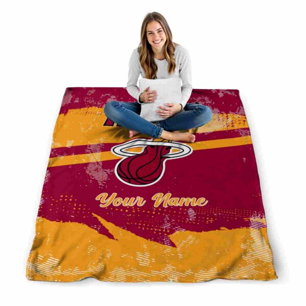 personalized miami heat grunge streaks red blanket high quality