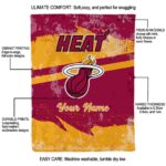 personalized miami heat grunge streaks red blanket new arrival