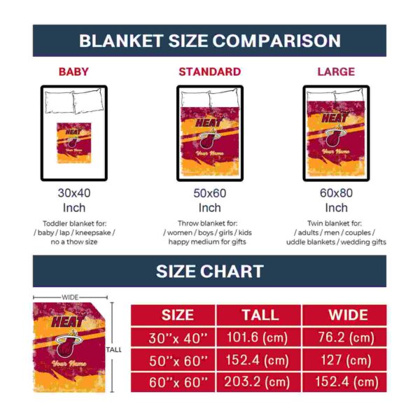 personalized miami heat grunge streaks red blanket trendy