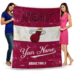 personalized miami heat grunge texture red white blanket fashion forward