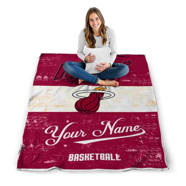 personalized miami heat grunge texture red white blanket high quality