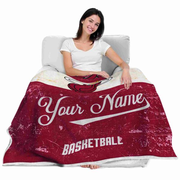 personalized miami heat grunge texture red white blanket latest model