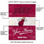 personalized miami heat grunge texture red white blanket new arrival