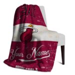 personalized miami heat grunge texture red white blanket top rated