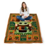 personalized miami hurricanes baby yoda orange blanket high quality