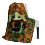 personalized miami hurricanes baby yoda orange blanket top rated