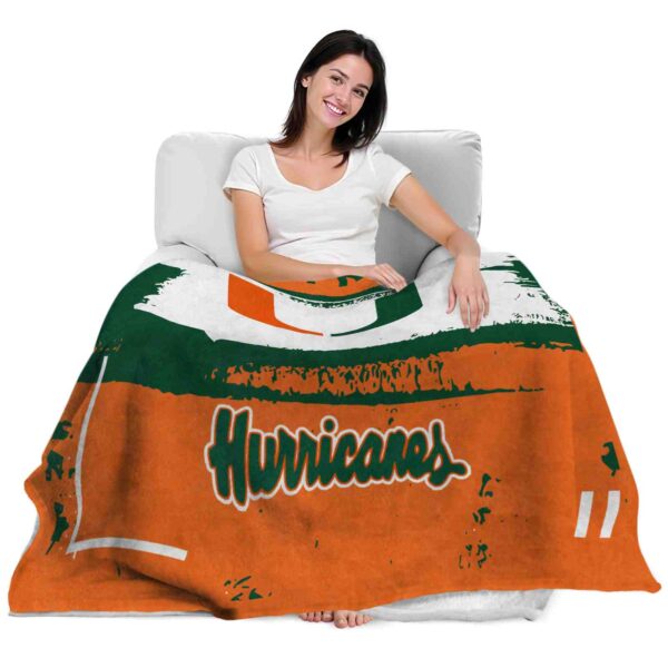 personalized miami hurricanes paint strokes orange white blanket latest model