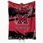personalized miami redhawks grunge streaks red blanket best selling
