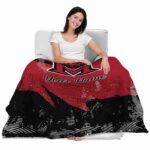 personalized miami redhawks grunge streaks red blanket best selling