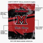 personalized miami redhawks grunge streaks red blanket best selling