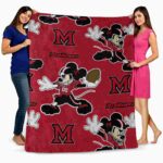 personalized miami redhawks mickey red blanket best selling