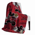 personalized miami redhawks mickey red blanket best selling