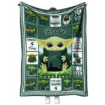 personalized michigan state spartans baby yoda green blanket best selling