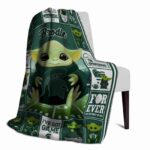 personalized michigan state spartans baby yoda green blanket best selling