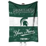 Personalized Michigan State Spartans Grunge Texture Green White Blanket 1 personalized michigan state spartans grunge texture green white blanket best selling