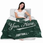 personalized michigan state spartans grunge texture green white blanket best selling
