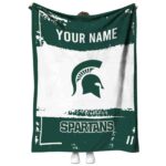 Personalized Michigan State Spartans Paint Strokes Green White Blanket 1 personalized michigan state spartans paint strokes green white blanket best selling
