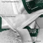 personalized michigan state spartans paint strokes green white blanket best selling