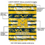 personalized michigan wolverines floral stripes blue white blanket new arrival