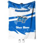 personalized middle tennessee blue raiders grunge streaks blue blanket best selling