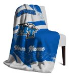 personalized middle tennessee blue raiders grunge streaks blue blanket best selling