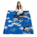 personalized middle tennessee blue raiders mickey blue blanket high quality