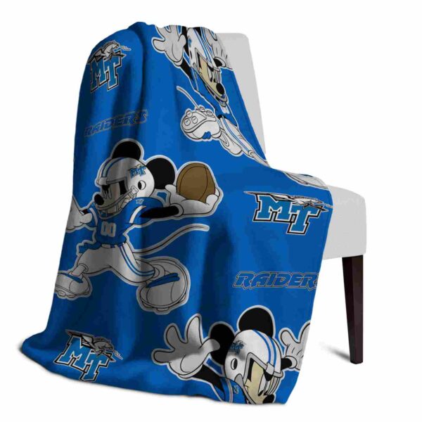personalized middle tennessee blue raiders mickey blue blanket top rated
