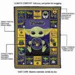 personalized milwaukee brewers baby yoda navy blue blanket new arrival