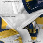 personalized milwaukee brewers paint strokes navy blue white blanket premium grade
