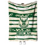 personalized milwaukee bucks floral stripes green white blanket best selling
