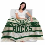 personalized milwaukee bucks floral stripes green white blanket latest model