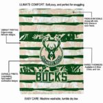 personalized milwaukee bucks floral stripes green white blanket new arrival